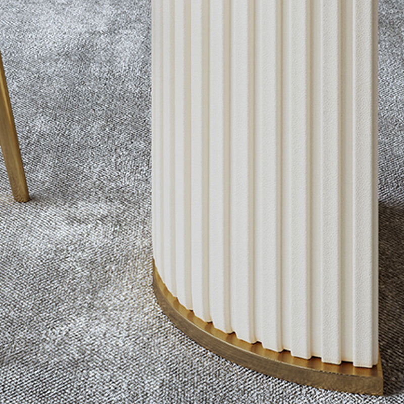 Slate and Metal Table Glam Style Simple Restaurant Oval Dining Table