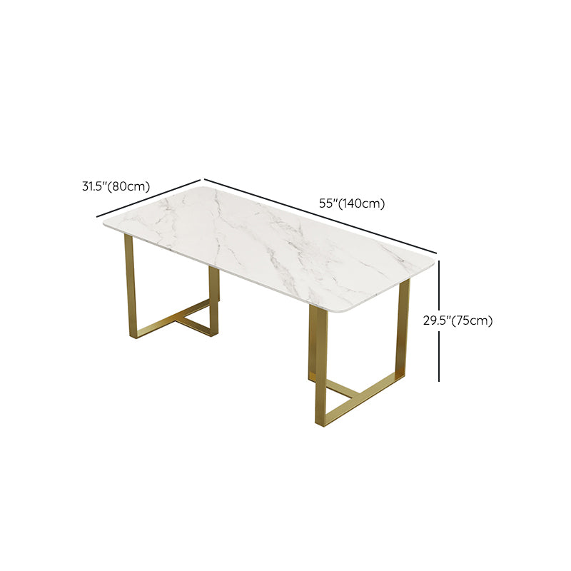 Iron and Slate Table Glam Style Home Living Room Rectangular Dining Table