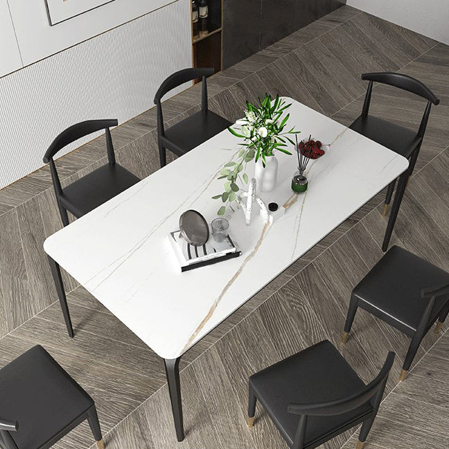 Iron and Slate Table Glam Style Home Rectangular Living Room Dining Table