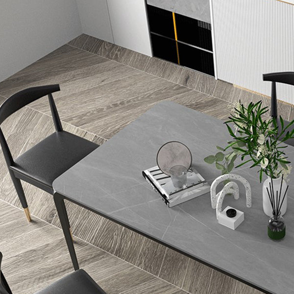 Iron and Slate Table Glam Style Home Rectangular Living Room Dining Table