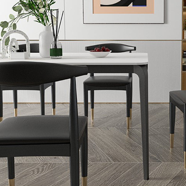 Iron and Slate Table Glam Style Home Rectangular Living Room Dining Table