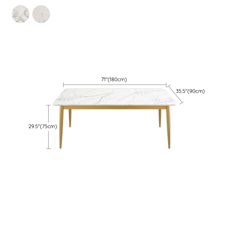 Iron and Stone Table Glam Style Home Rectangular Dining Table