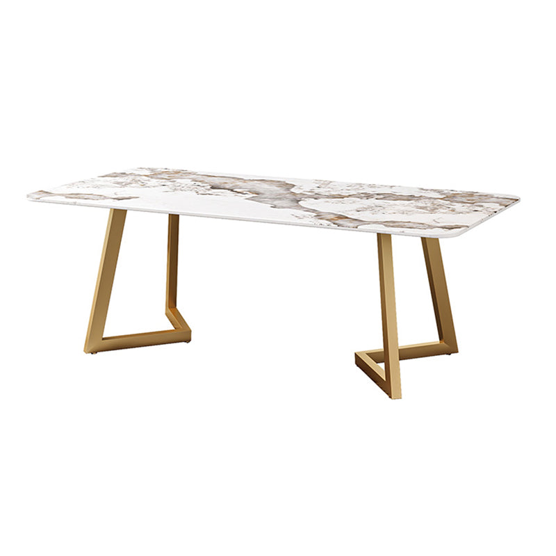 Iron and Slate Table Glam Style Simple Home Rectangular Dining Table