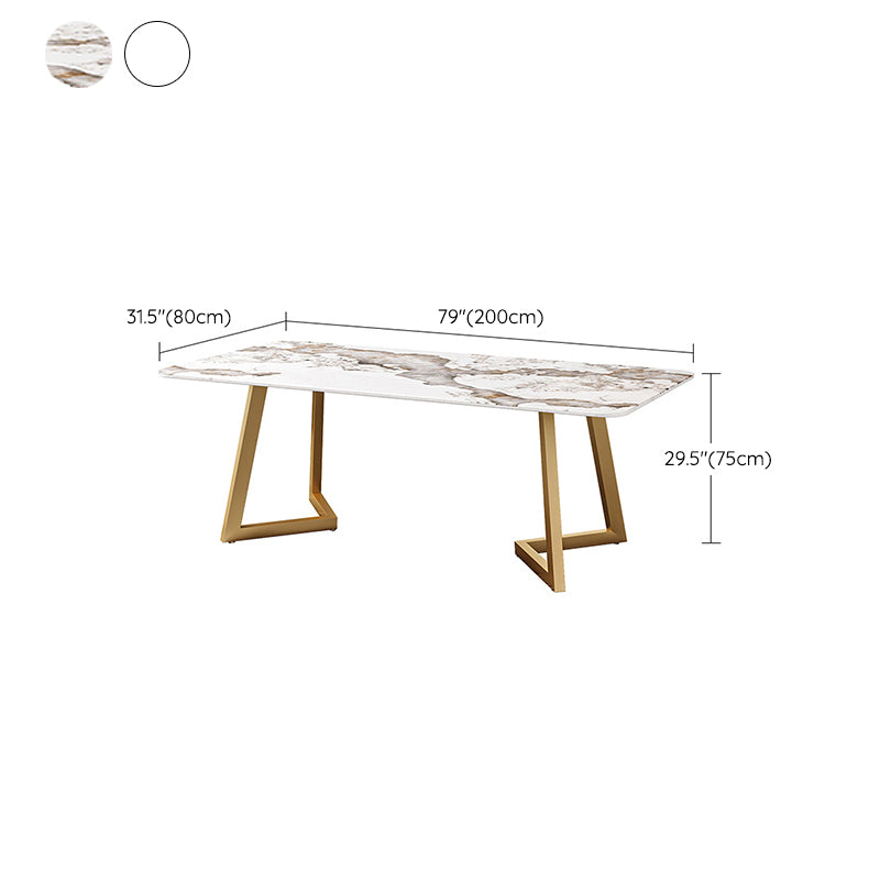 Iron and Slate Table Glam Style Simple Home Rectangular Dining Table