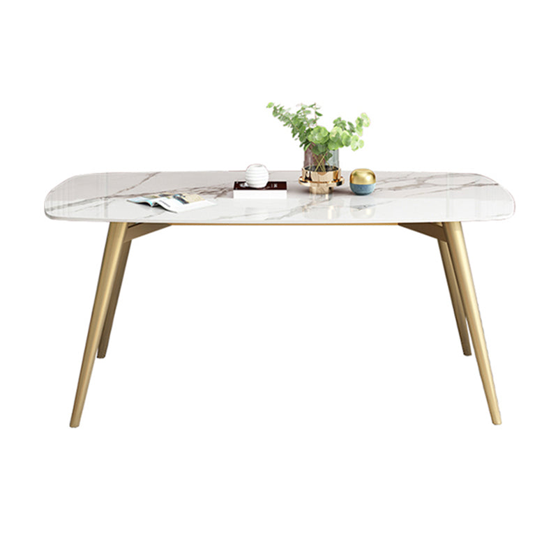 Rectangle Fixed Dining Table Luxury Sintered Stone Kitchen Table