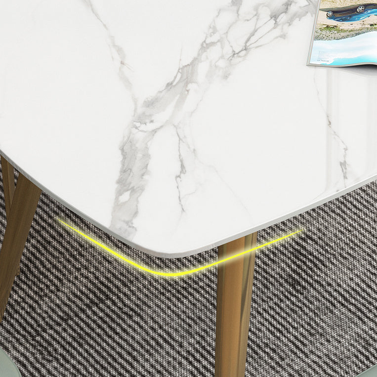 Rectangle Fixed Dining Table Luxury Sintered Stone Kitchen Table