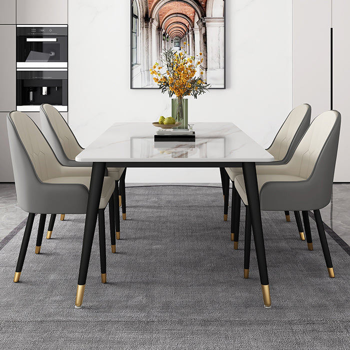 Metal and Slate Table Glam Style Simple Home Rectangular Dining Table