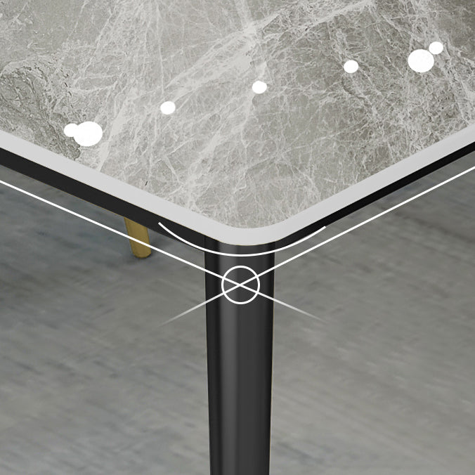 Metal and Slate Table Glam Style Home Rectangular Dining Table