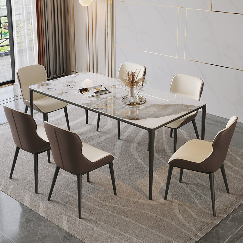 Sintered Stone Home Dining Table Industrial Rectangle Kitchen Table
