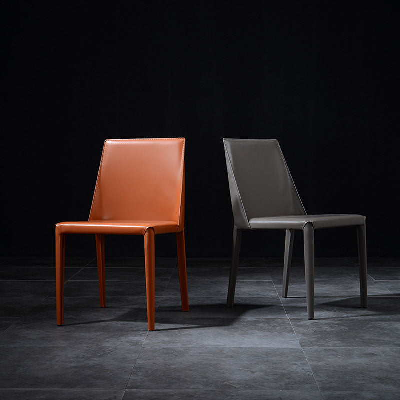 Contemporary Faux Leather Dining Chairs Upholstered Parsons Side Chair