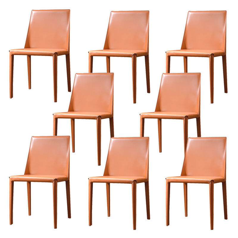 Contemporary Faux Leather Dining Chairs Upholstered Parsons Side Chair