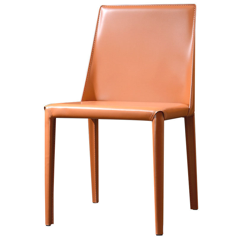 Contemporary Faux Leather Dining Chairs Upholstered Parsons Side Chair