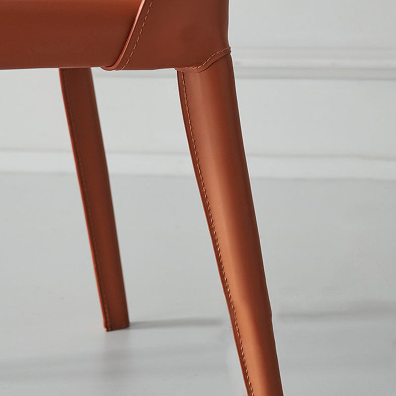 Contemporary Faux Leather Dining Chairs Upholstered Parsons Side Chair