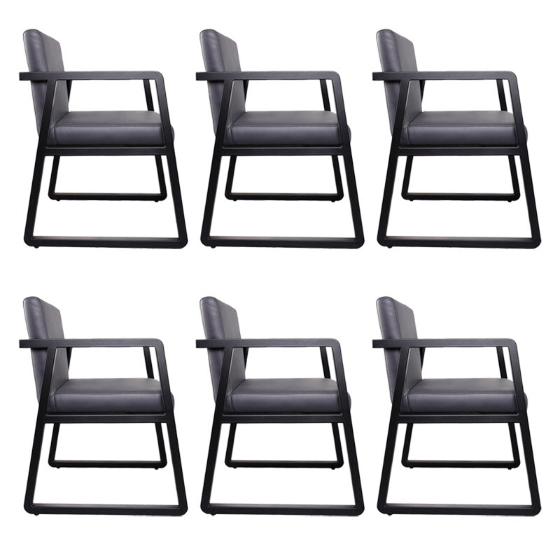 Contemporary Kitchen Dining Arm Chair Upholstered Side Chair in Grey