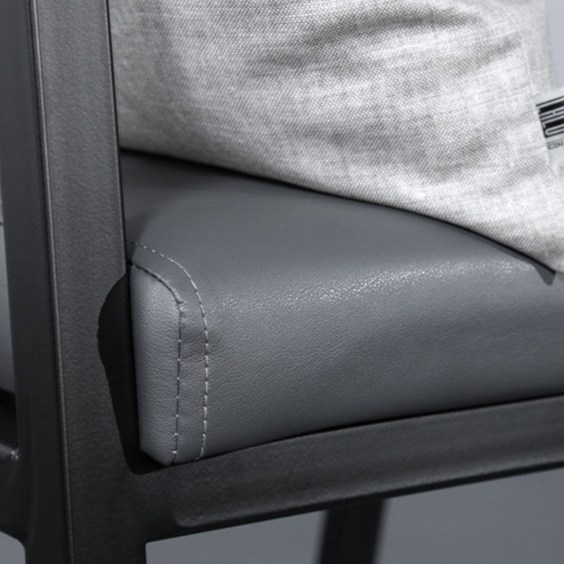 Contemporary Kitchen Dining Arm Chair Upholstered Side Chair in Grey