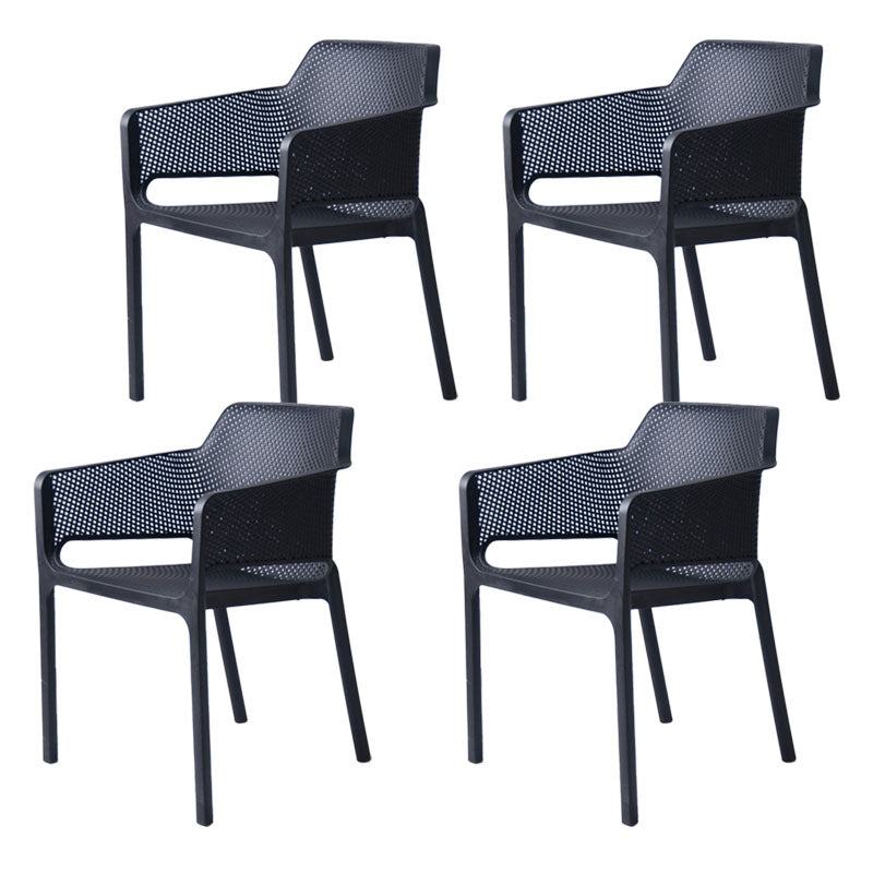 Contemporary Kitchen Dining Arm Chair Plastic Dining Armchair