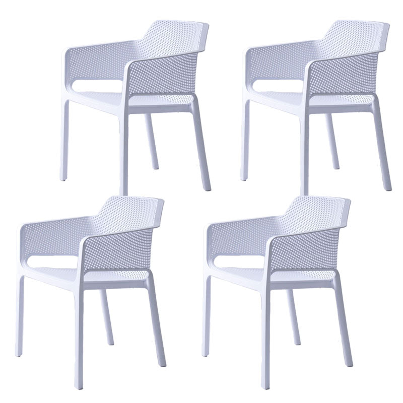 Contemporary Kitchen Dining Arm Chair Plastic Dining Armchair