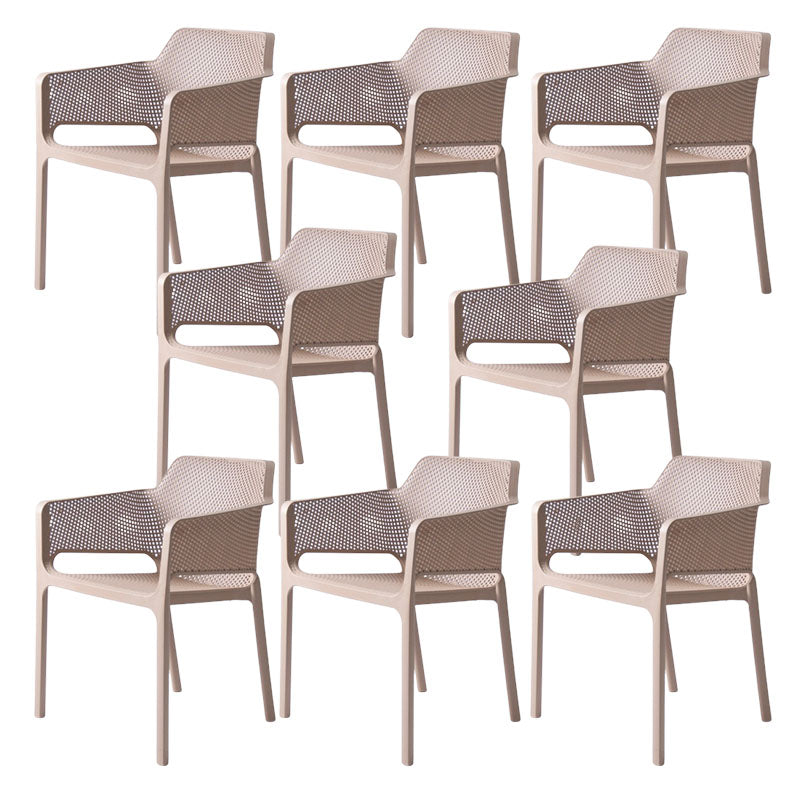 Contemporary Kitchen Dining Arm Chair Plastic Dining Armchair