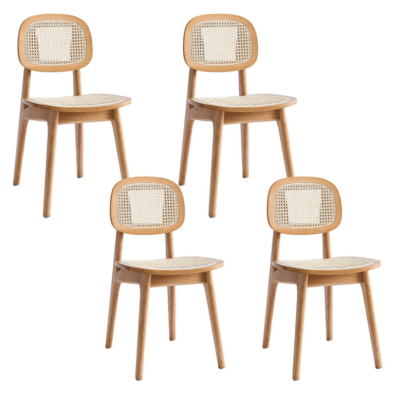 Open Back Side Chair Wood Industrial Style Dining Room Chair