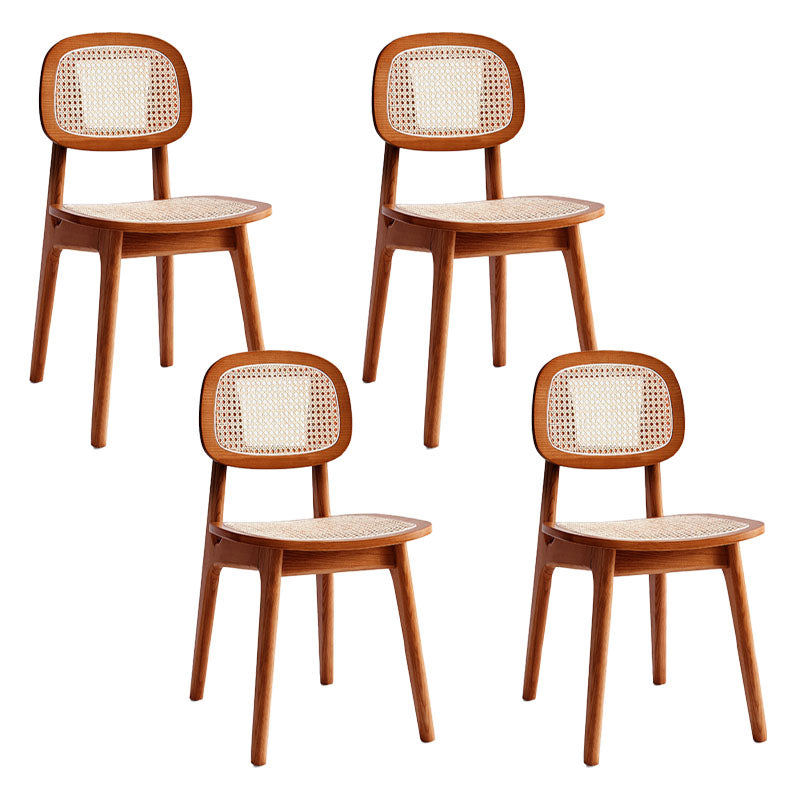 Open Back Side Chair Wood Industrial Style Dining Room Chair