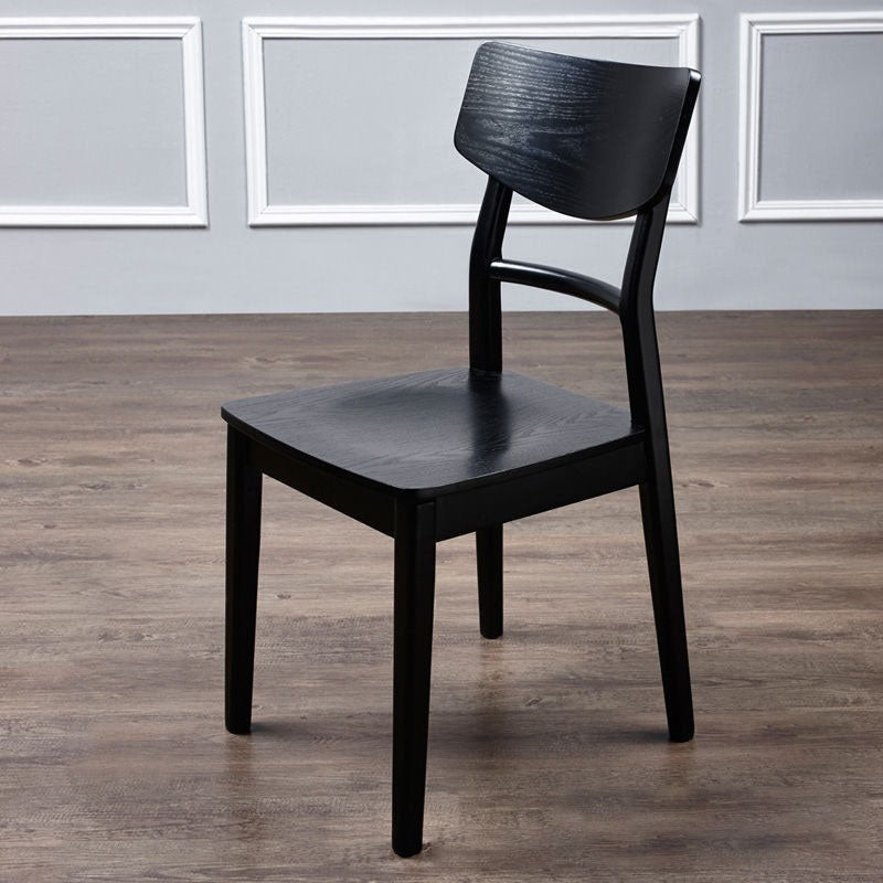 Wood Kitchen Dining Side Chair Ladder Back Side Chair in Black