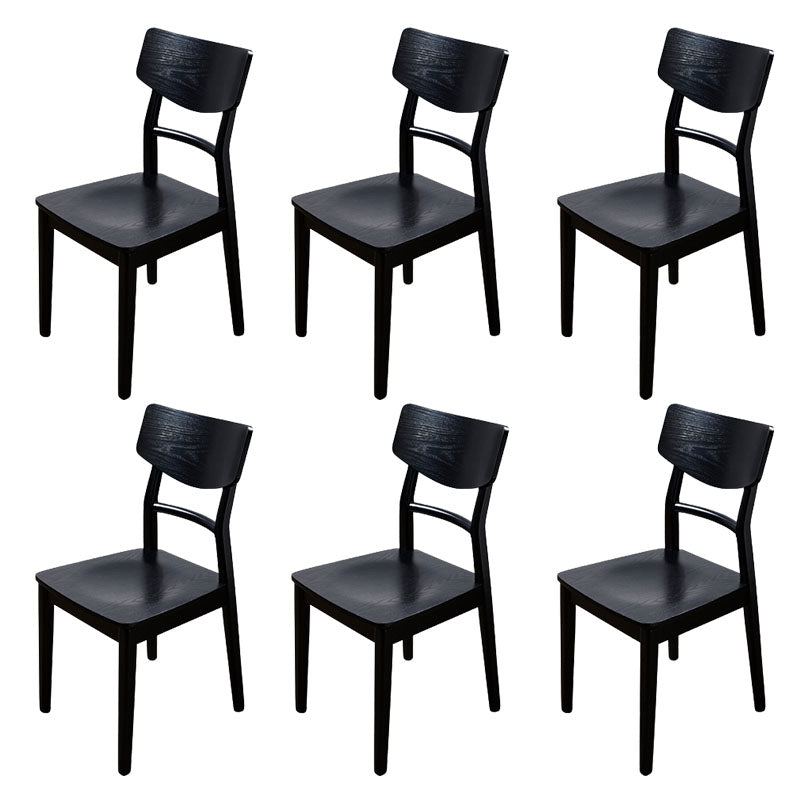 Wood Kitchen Dining Side Chair Ladder Back Side Chair in Black