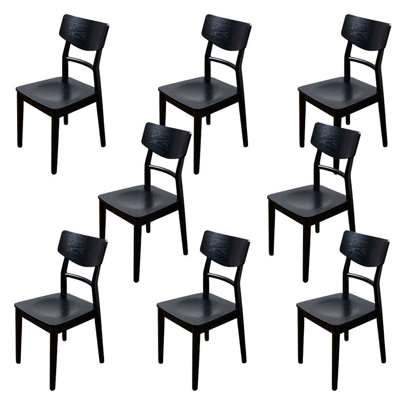 Wood Kitchen Dining Side Chair Ladder Back Side Chair in Black