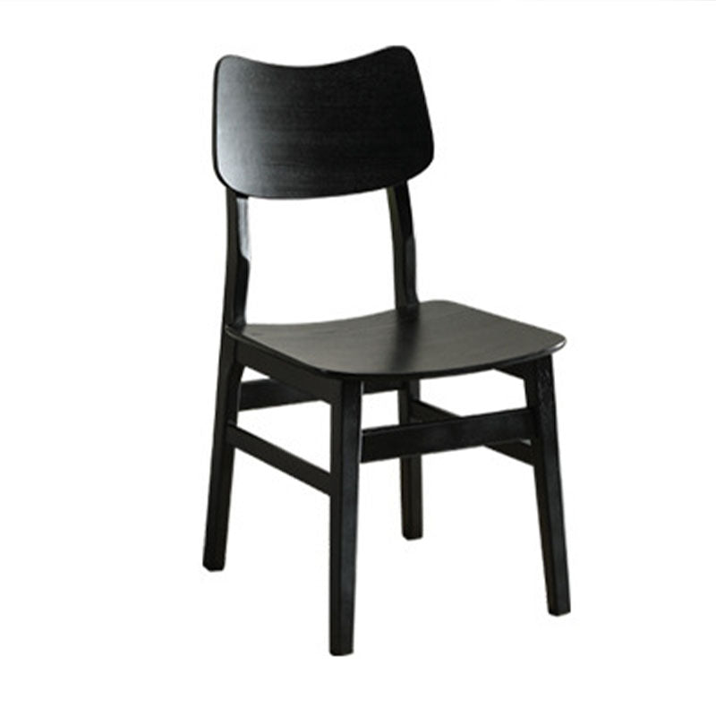 Wood Kitchen Dining Side Chair Ladder Back Side Chair in Black