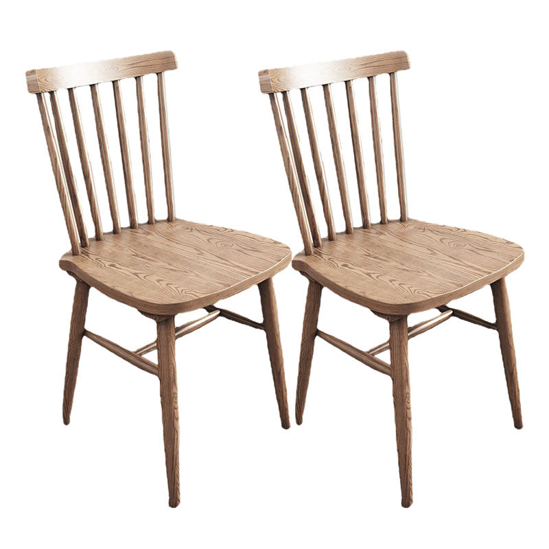Wood Kitchen Dining Side Chair Slat Back Side Chair in Natural