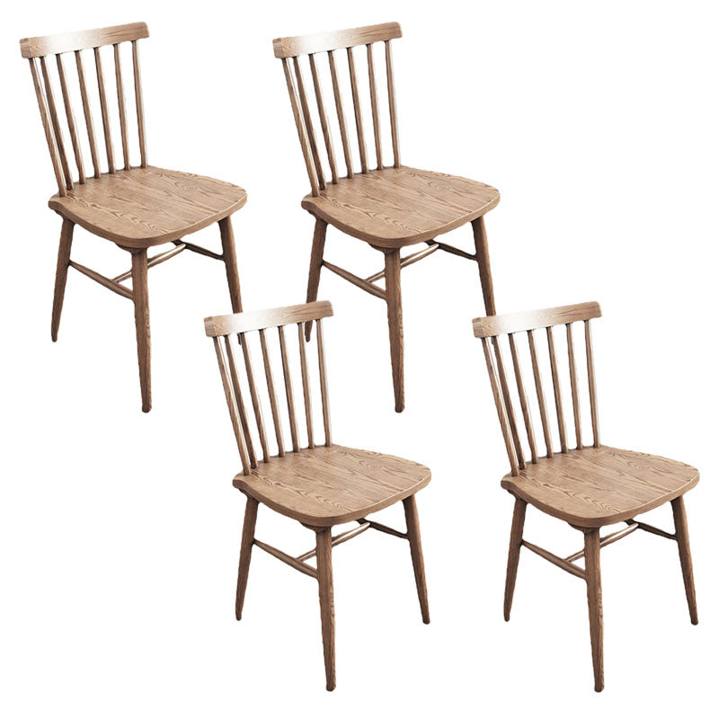 Wood Kitchen Dining Side Chair Slat Back Side Chair in Natural