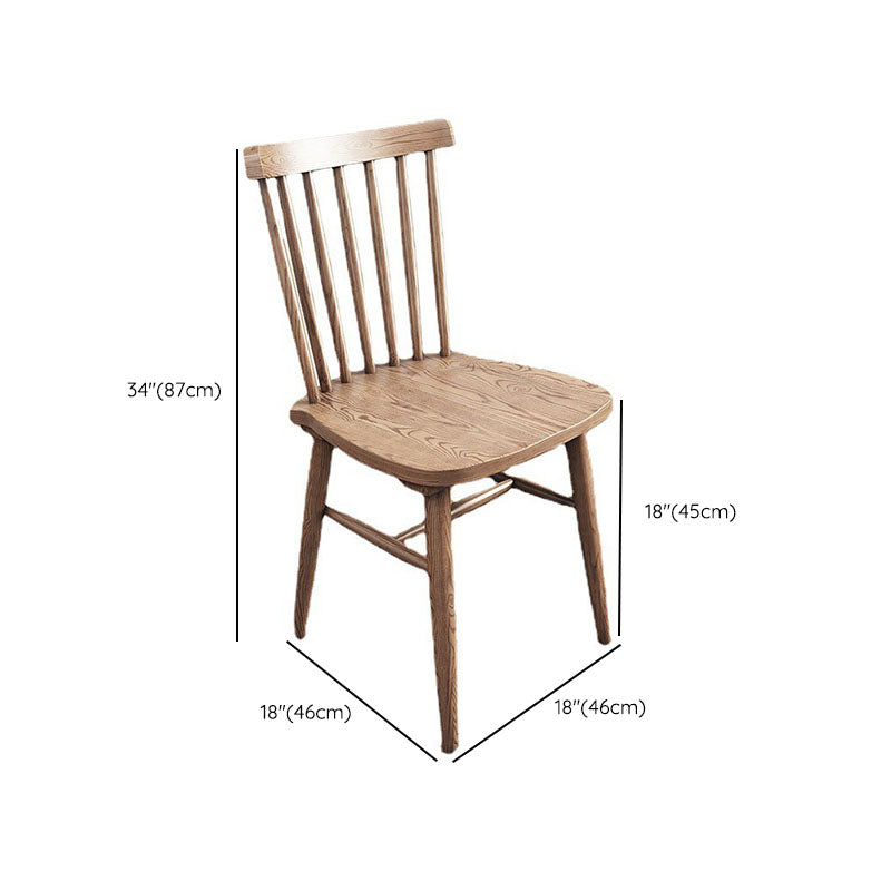 Wood Kitchen Dining Side Chair Slat Back Side Chair in Natural