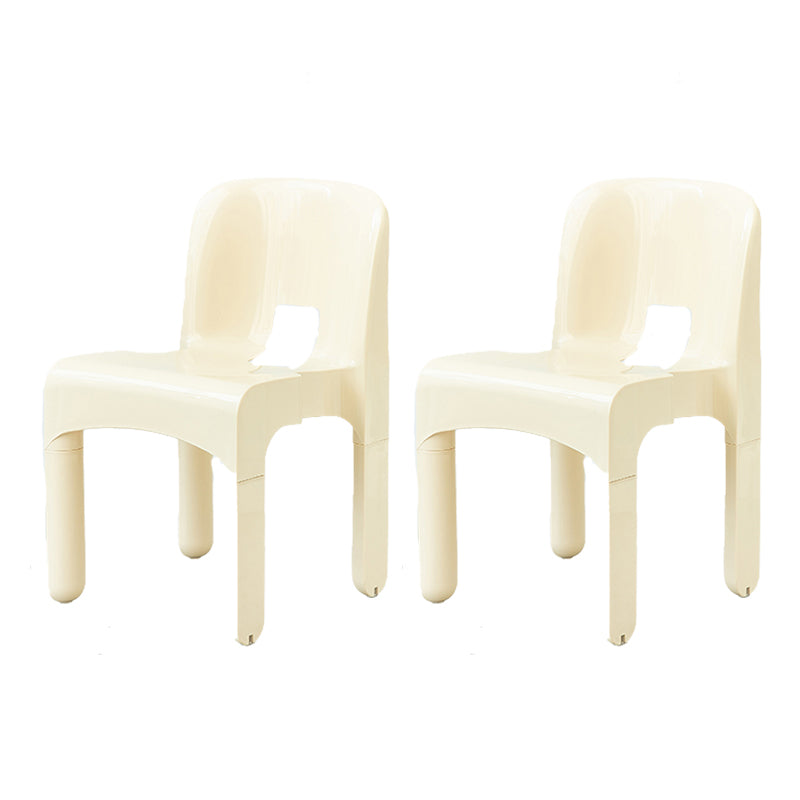 Modern Armless Dining Chair Open Back Side Plastic Chair for Restaurant