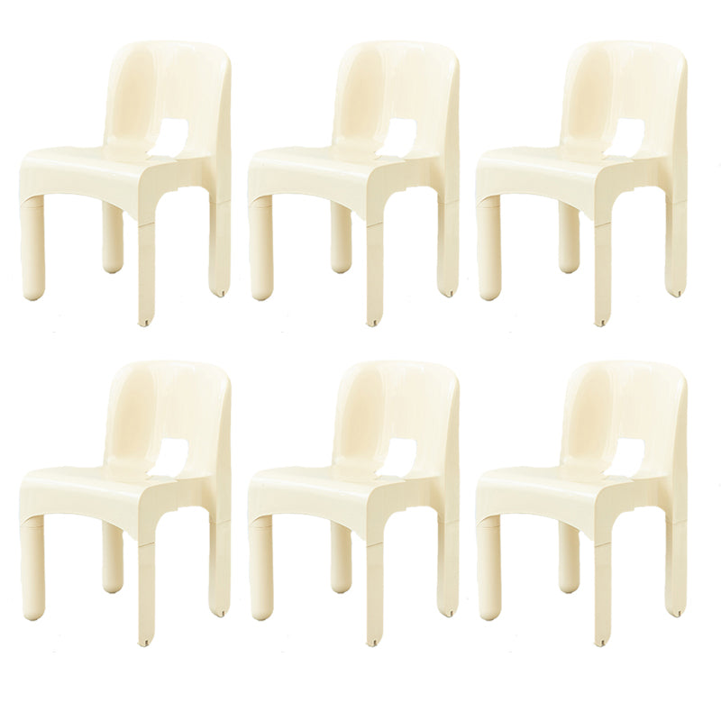 Modern Armless Dining Chair Open Back Side Plastic Chair for Restaurant
