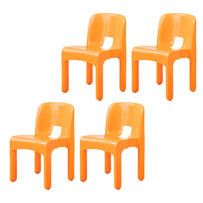 Modern Armless Dining Chair Open Back Side Plastic Chair for Restaurant