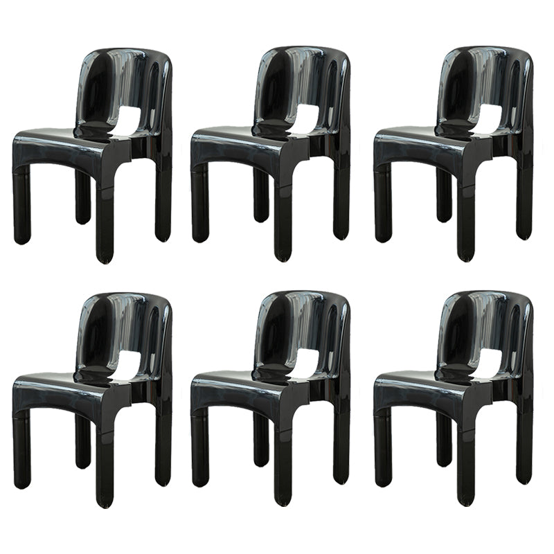 Modern Armless Dining Chair Open Back Side Plastic Chair for Restaurant