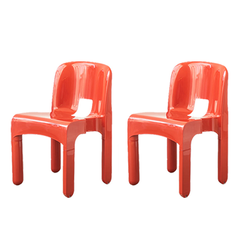 Modern Armless Dining Chair Open Back Side Plastic Chair for Restaurant
