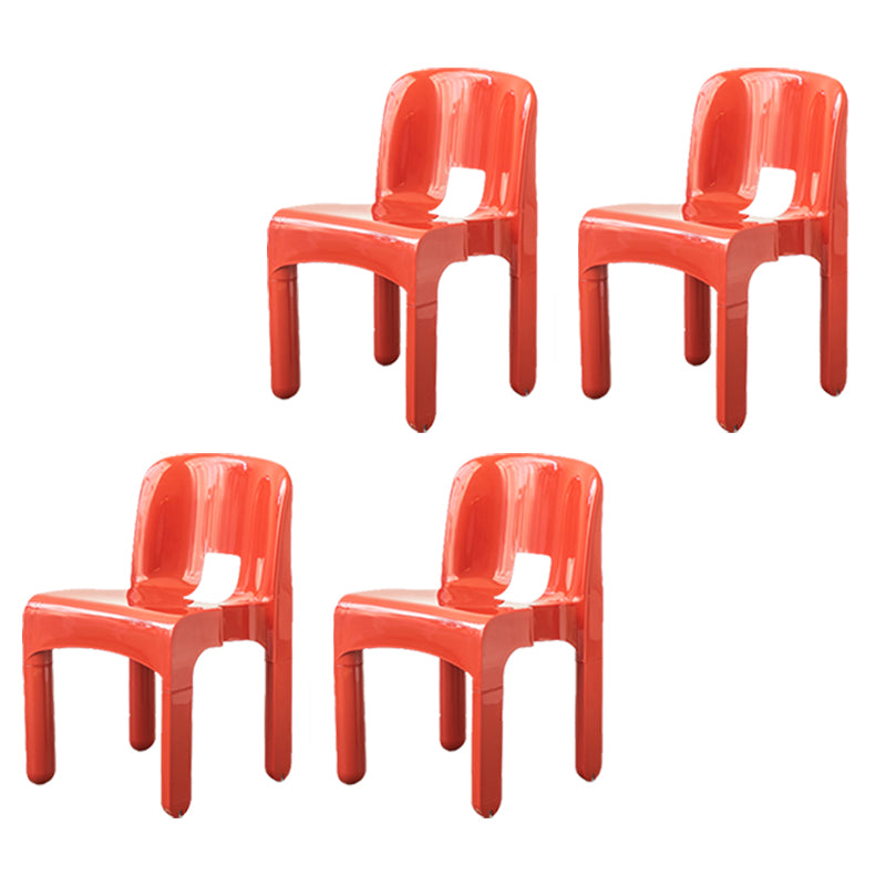 Modern Armless Dining Chair Open Back Side Plastic Chair for Restaurant