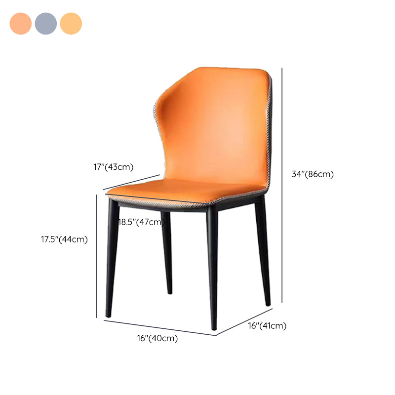 Industrial Metal Dining Room Chair PU Leather Dining Chair for Restaurant Use