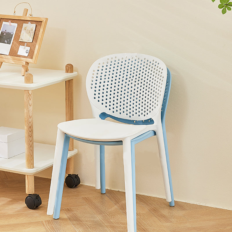Modern Open Back Side Chair Plastic Armless Dining Chair for Restaurant