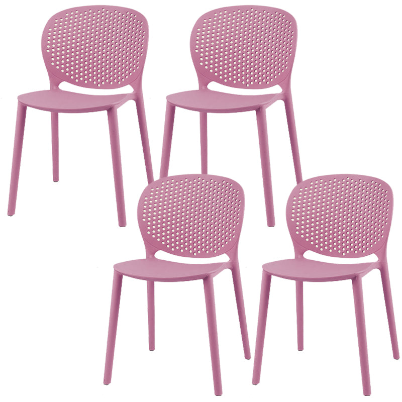 Modern Open Back Side Chair Plastic Armless Dining Chair for Restaurant