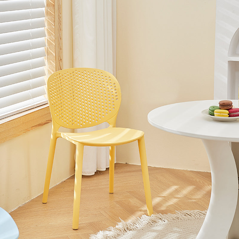 Modern Open Back Side Chair Plastic Armless Dining Chair for Restaurant
