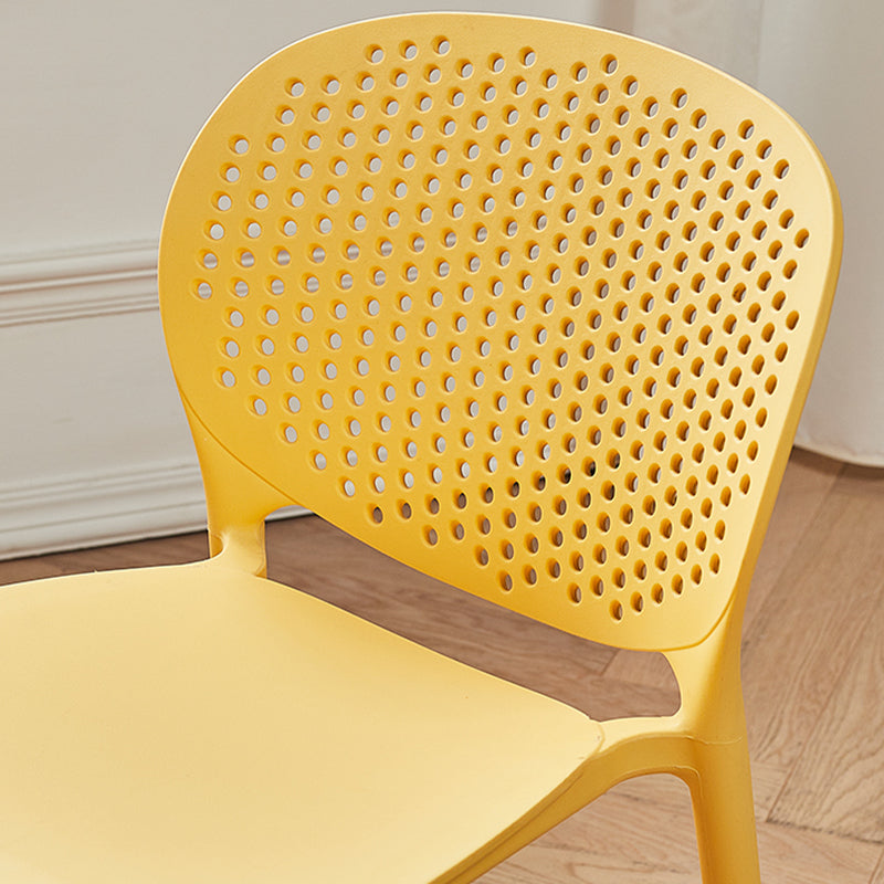 Modern Open Back Side Chair Plastic Armless Dining Chair for Restaurant