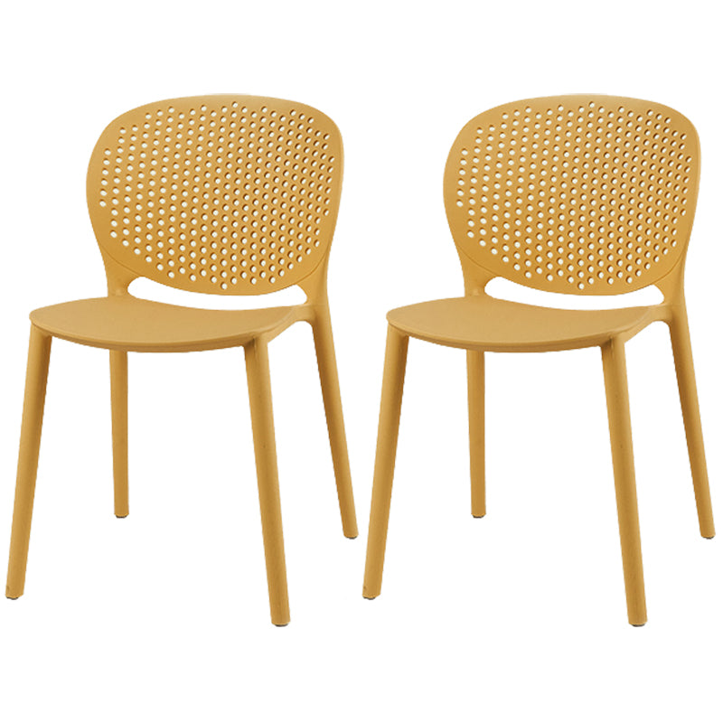 Modern Open Back Side Chair Plastic Armless Dining Chair for Restaurant