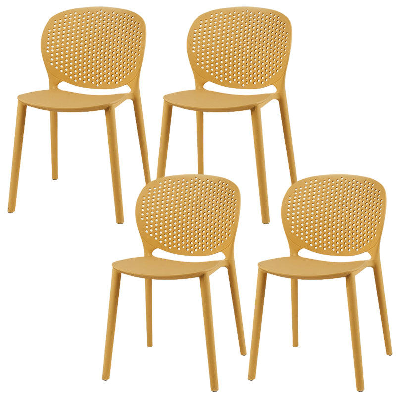 Modern Open Back Side Chair Plastic Armless Dining Chair for Restaurant