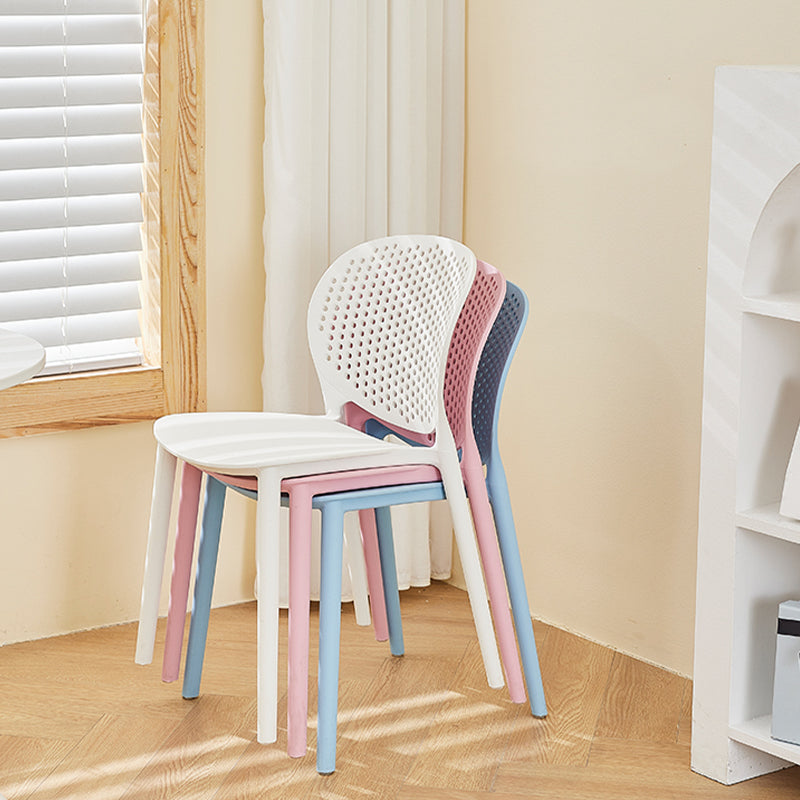Modern Open Back Side Chair Plastic Armless Dining Chair for Restaurant