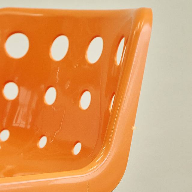 Contemporary Style Armless Chair Plastic Dining Chair with Metal Legs