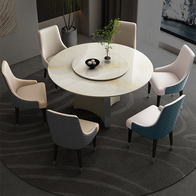 Contemporary Style Chairs Arm Dining Chairs with Wood Legs for Kitchen