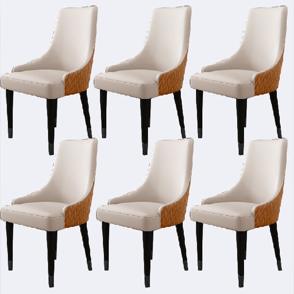 Contemporary Style Chairs Arm Dining Chairs with Wood Legs for Kitchen