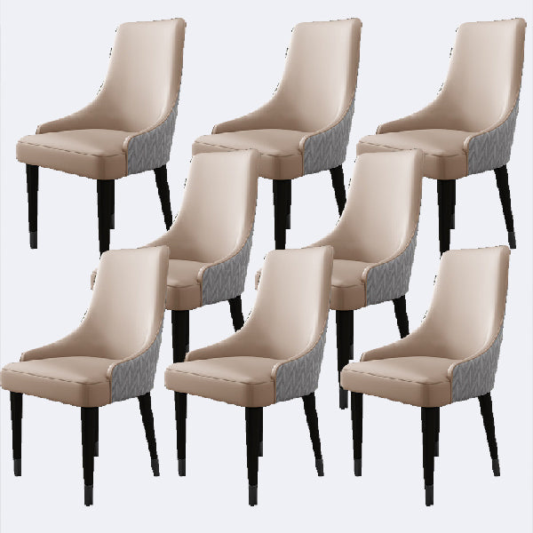 Contemporary Style Chairs Arm Dining Chairs with Wood Legs for Kitchen