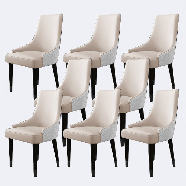 Contemporary Style Chairs Arm Dining Chairs with Wood Legs for Kitchen